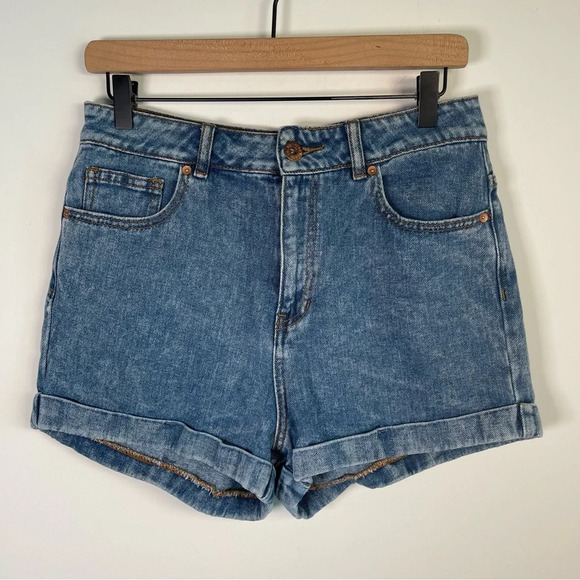Pacsun Bullhead blue Jean high waist Mom Shorts size 9 - Picture 1 of 8